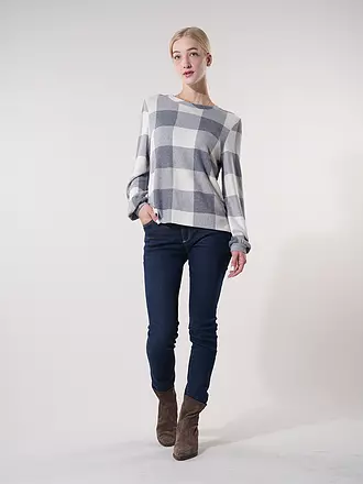TOM TAILOR | Langarmshirt COSY CHECK | hellgrau