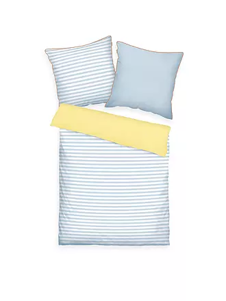 TOM TAILOR | Perkal Bettwäsche Streifen 70x90cm  / 140x200cm Light Lemon/Sky Blue | gelb