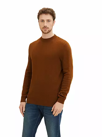 TOM TAILOR | Stehkragenpullover | braun