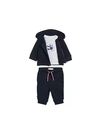 TOMMY HILFIGER | Baby Set 3tlg Sweatjacke, T-Shirt und Hose | dunkelblau