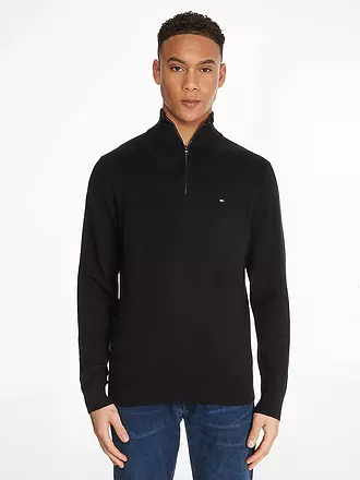 TOMMY HILFIGER | Troyer Pullover | schwarz