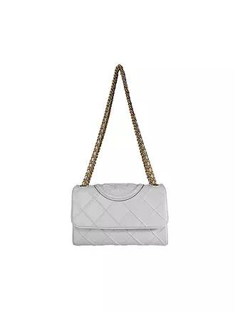 TORY BURCH | Ledertasche - Umhängetasche FLEMING SOFT small | hellgrau