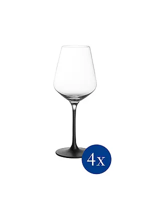 VILLEROY & BOCH | Weissweinglas 4er Set MANUFACTURE ROCK BLANC GLAS | schwarz