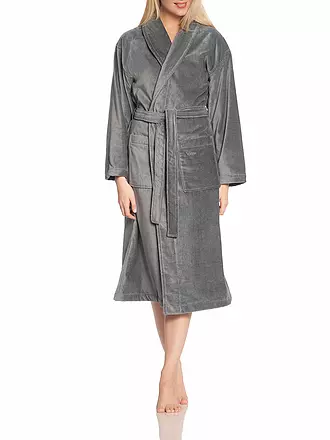 VOSSEN | Unisex Bademantel FEELING-L Flanell | grau