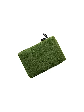 VOSSEN | Waschhandschuh VEGAN LIFE 16x22cm Waterfall | dunkelgrün