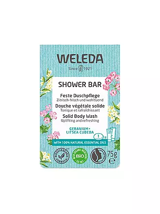 WELEDA | Feste Duschpflege Geranium+Litsea Cubeba 75g | lila