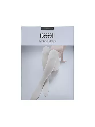 WOLFORD | Modestrumpfhose Mary Cotton Rib Black | beige