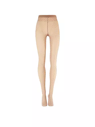 WOLFORD | Modestrumpfhose VELVET NET ILLUSION Fairly Light/White | schwarz