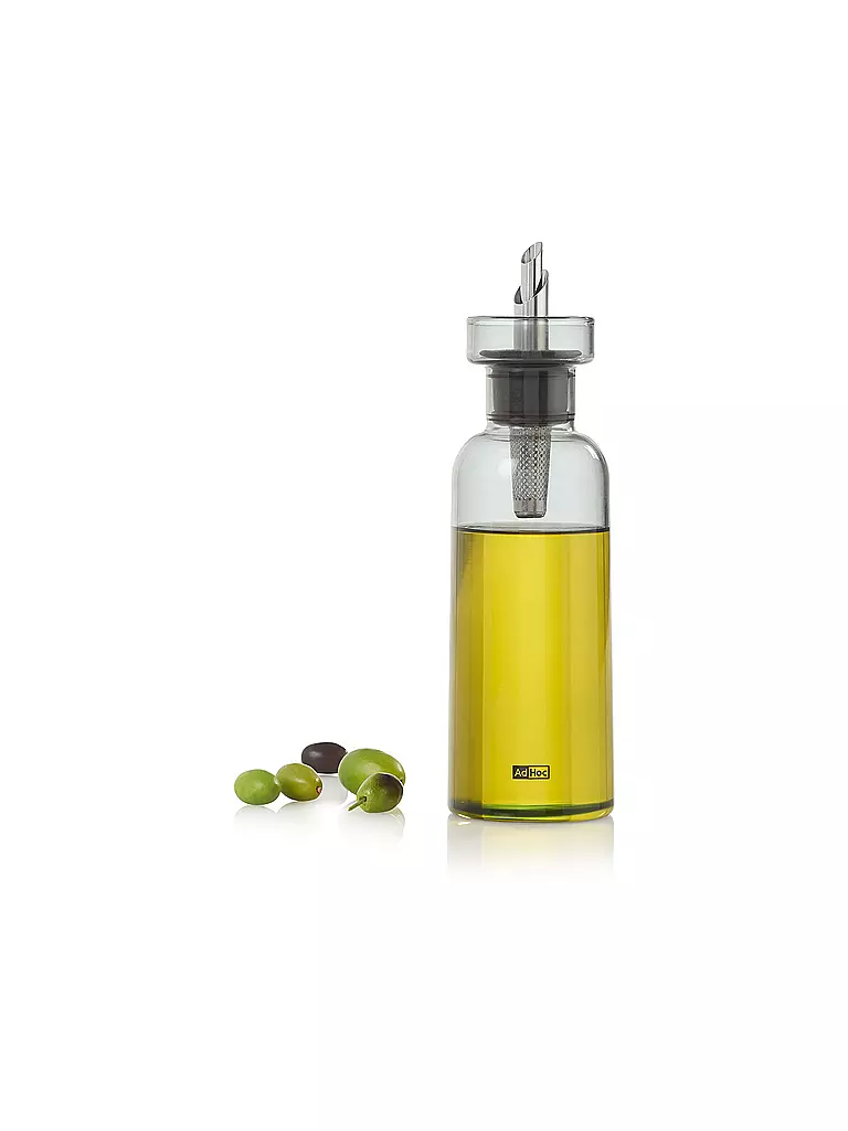 AD HOC | Essig- oder Ölspender AROMA POUR 300ml Glas / Edelstahl | hellgrau