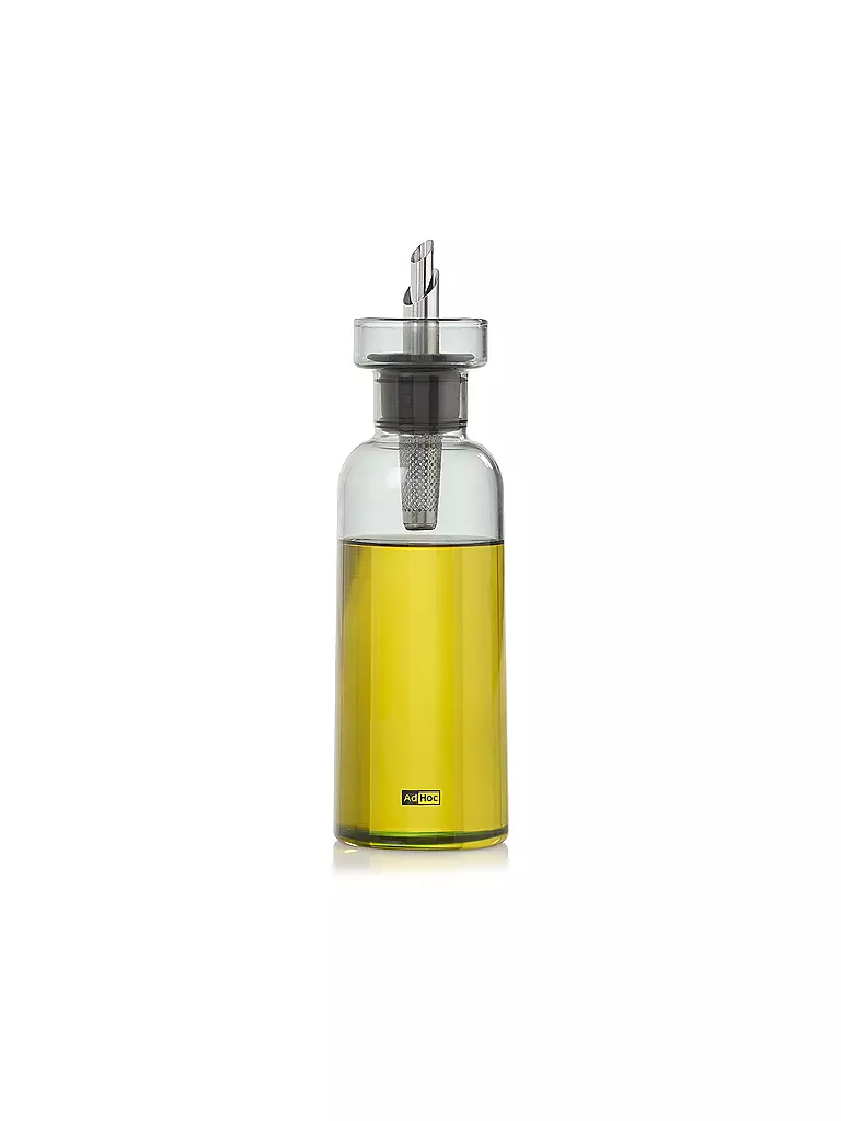 AD HOC | Essig- oder Ölspender AROMA POUR 300ml Glas / Edelstahl | hellgrau