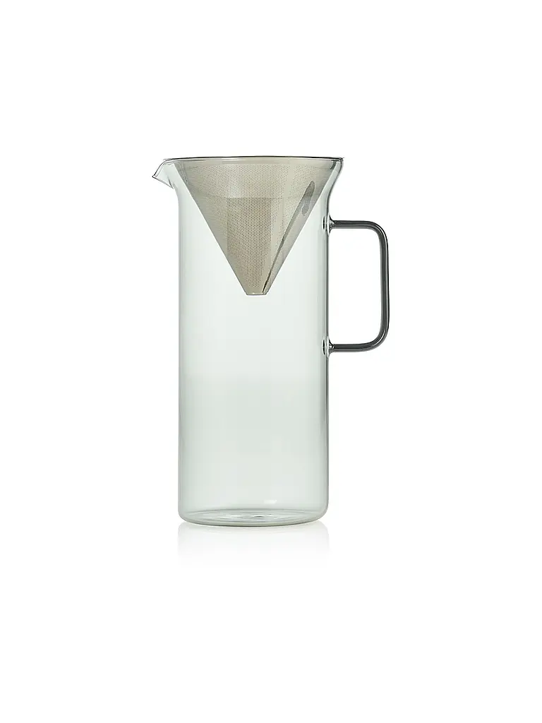 AD HOC | Kaffeebereiter IMPACT 1000ml Glas Grey Edelstahl | hellgrau