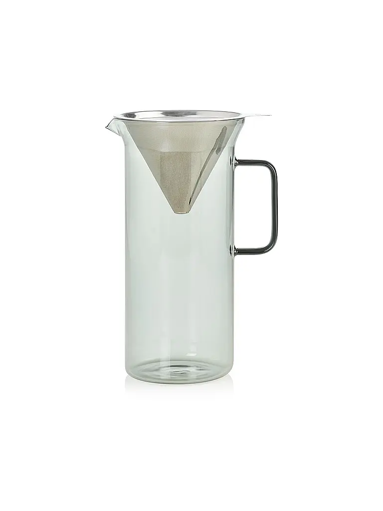 AD HOC | Kaffeebereiter IMPACT 1000ml Glas Grey Edelstahl | hellgrau