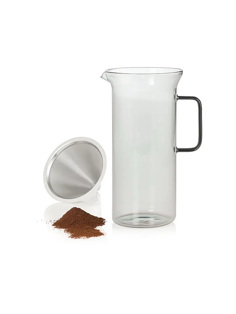 AD HOC | Kaffeebereiter IMPACT 1000ml Glas Grey Edelstahl | 