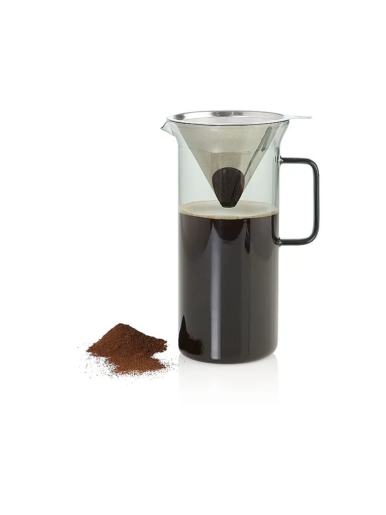 AD HOC | Kaffeebereiter IMPACT 1000ml Glas Grey Edelstahl | 