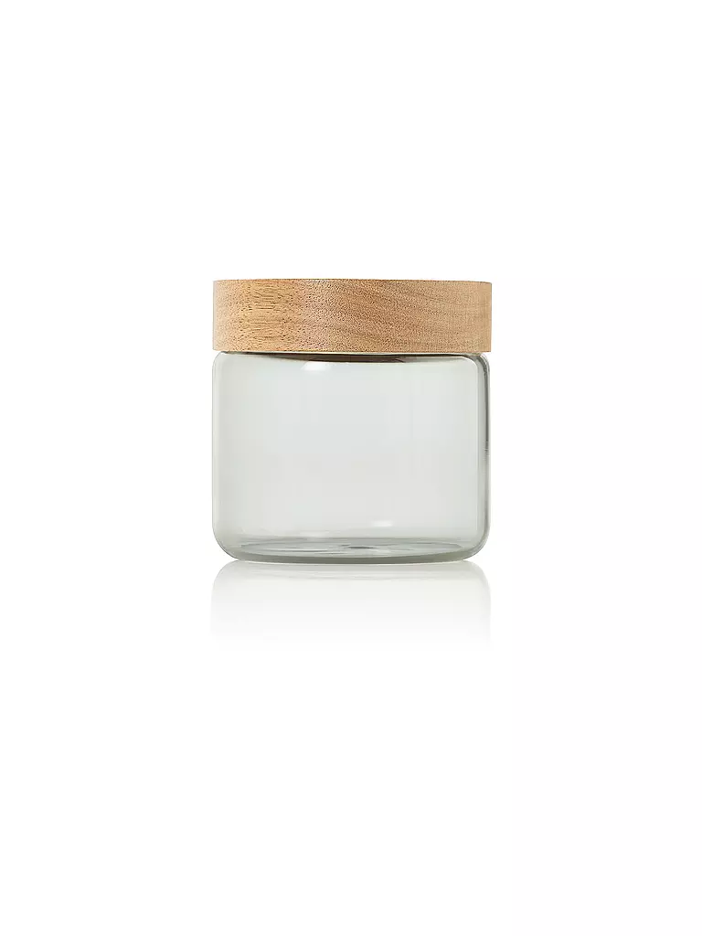 AD HOC | Vorratsdose 500ml PURE JAR Glas/Grau/Akazie | hellgrau