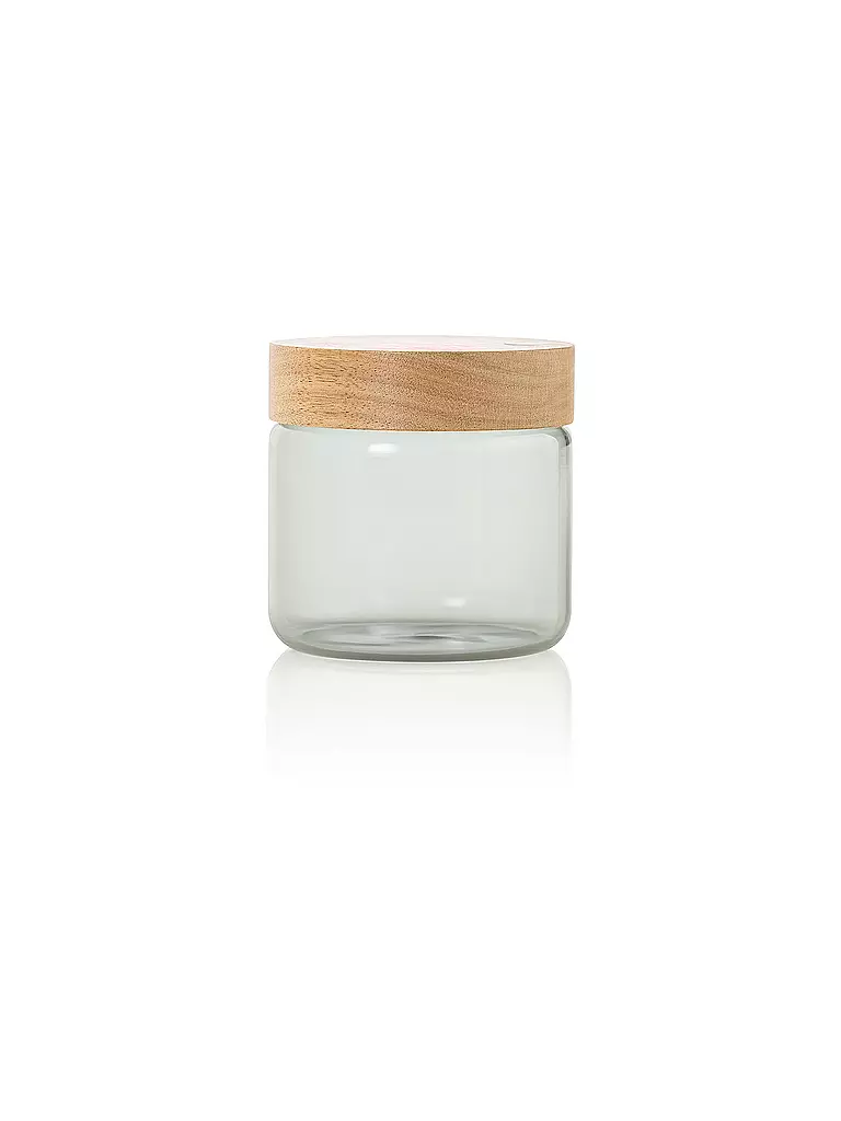 AD HOC | Vorratsdose 500ml PURE JAR Glas/Grau/Akazie | hellgrau