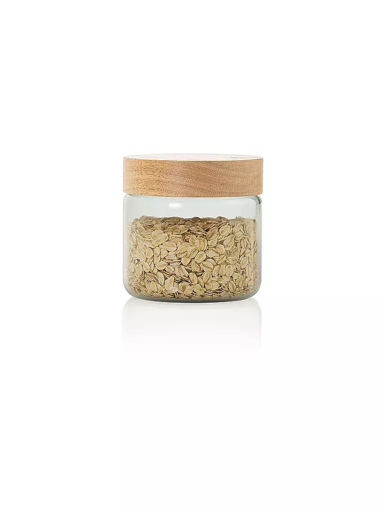 AD HOC | Vorratsdose 500ml PURE JAR Glas/Grau/Akazie | 