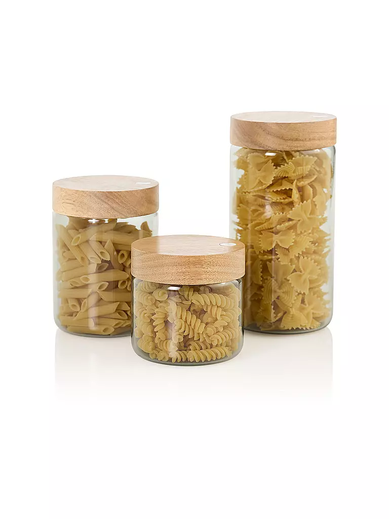 AD HOC | Vorratsdose 500ml PURE JAR Glas/Grau/Akazie | 