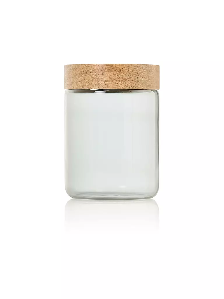AD HOC | Vorratsdose 800ml PURE JAR Glas/Grau/Akazie | hellgrau