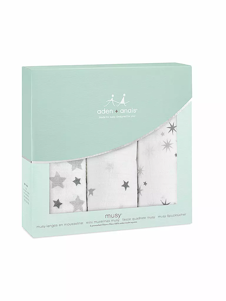 ADEN + ANAIS | Mulltuch 3-er Pkg. TWINKLE | grau