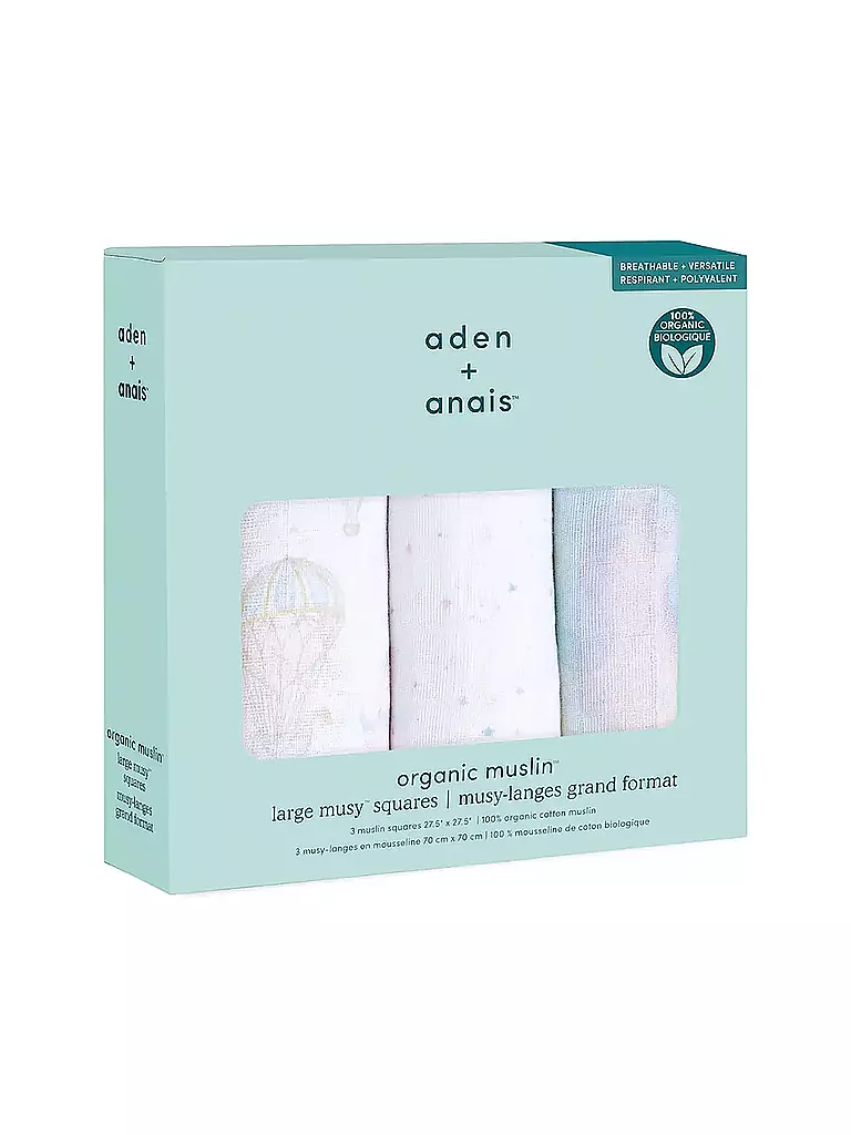 ADEN + ANAIS | Mulltuch 3er Pkg ABOVE THE CLOUDS | weiss