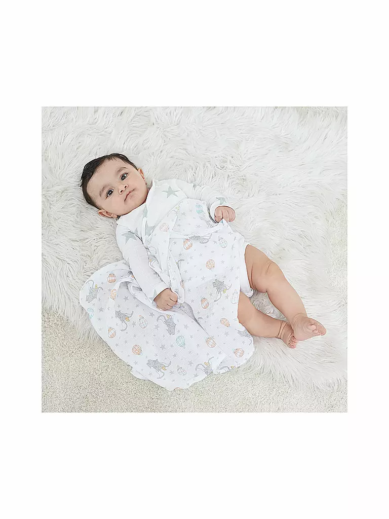 ADEN + ANAIS | Stoffwindeln 5er Pkg Muslin Dumbo New Heights | weiss