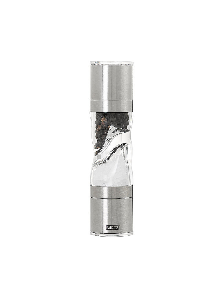 ADHOC Pfeffer- und Salz-Doppelmühle DUOMILL PURE MINI 15cm silber