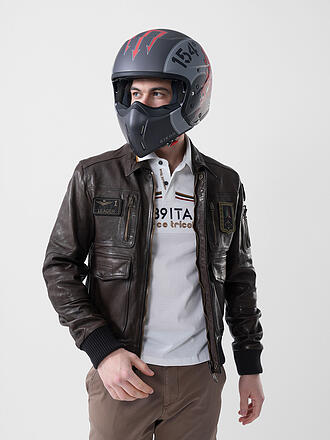 AERONAUTICA MILITARE | Motorradhelm aus Carbon Grigio Scuro
