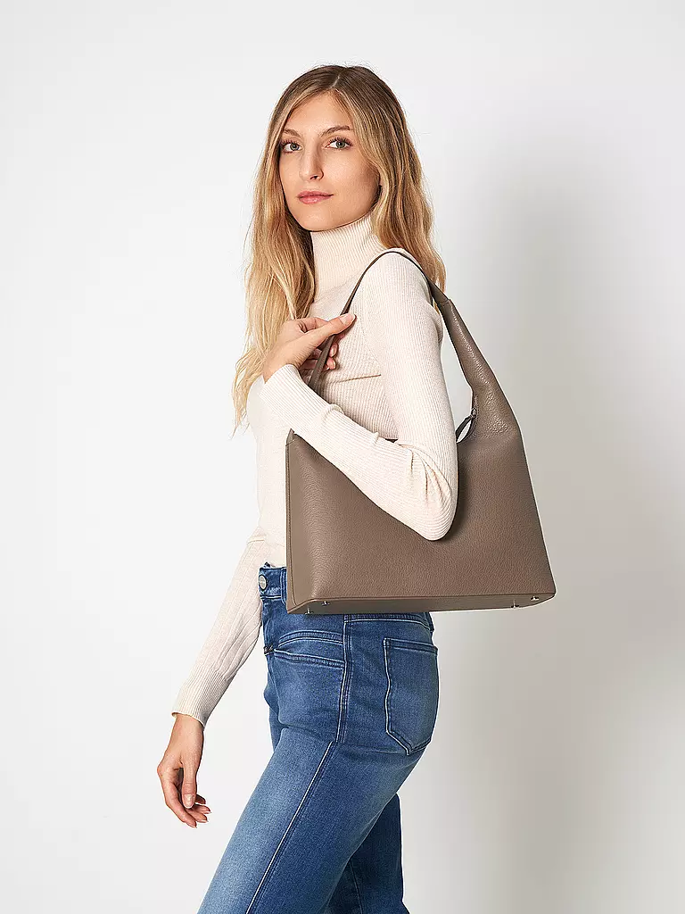 AESTHER EKME | Ledertasche - Hobo SOFT LUNE | grau