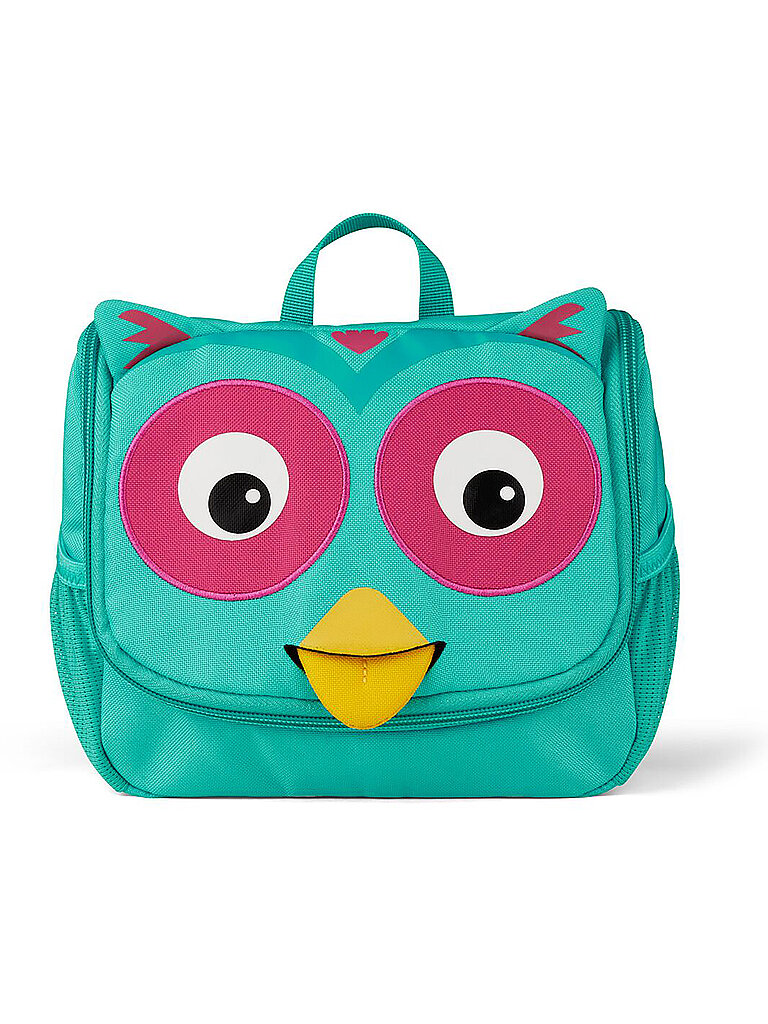 AFFENZAHN Kinder Toilettetasche Eule türkis