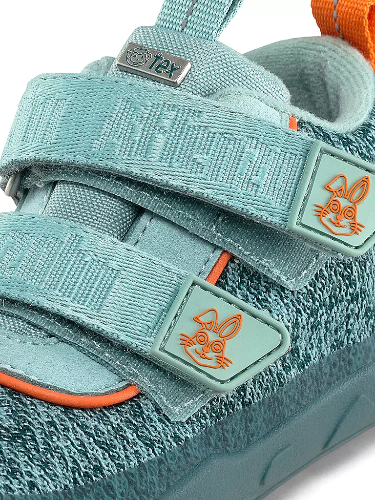 AFFENZAHN | Kinder Barfußschuhe - Übergangsschuhe KNIT HAPPY Hase | hellblau