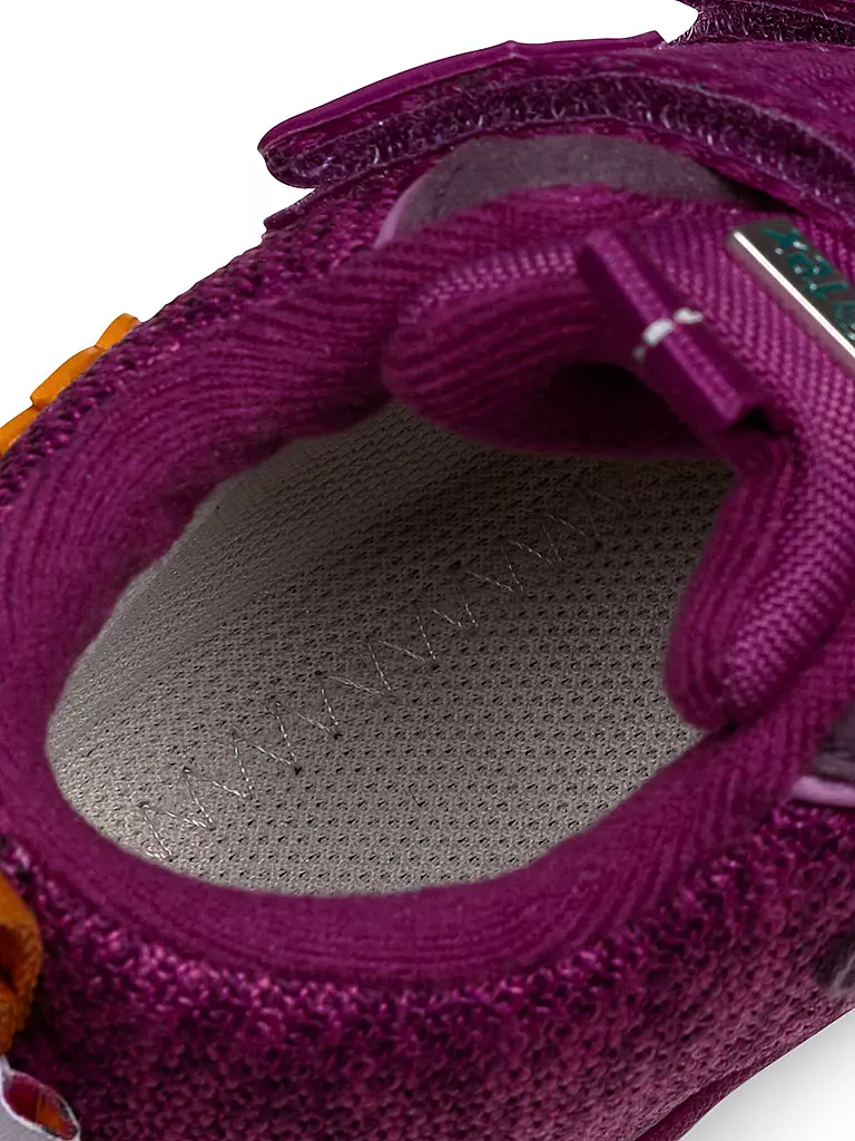 AFFENZAHN | Kinder Barfußschuhe - Übergangsschuhe KNIT HAPPY Vogel | beere