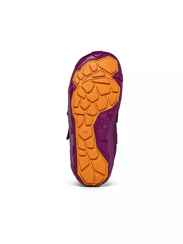 AFFENZAHN | Kinder Barfußschuhe - Übergangsschuhe KNIT HAPPY Vogel | beere