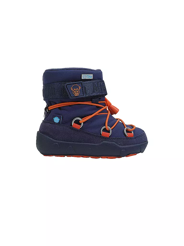 AFFENZAHN | Kinder Barfußschuhe -  Stiefel SNOWY ELEFANT | blau