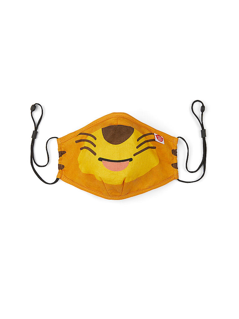 AFFENZAHN | Kinder Mund-Nasen-Maske Tiger | gelb