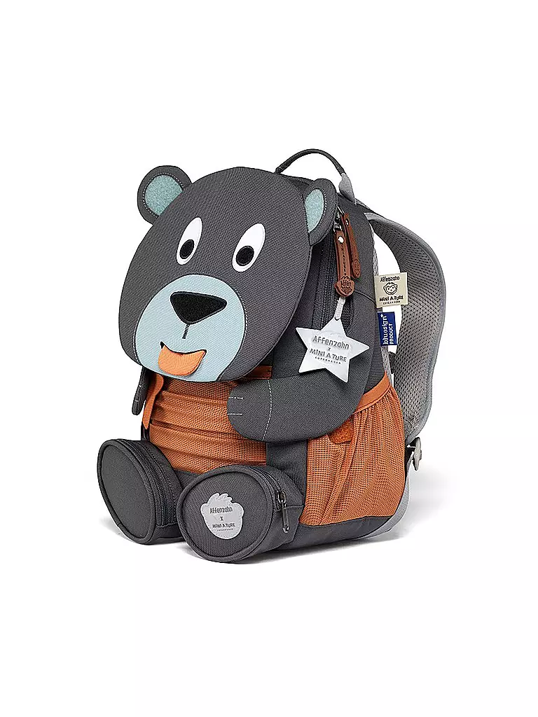 AFFENZAHN | Kinder Rucksack Großer Freund - Bär  | grau
