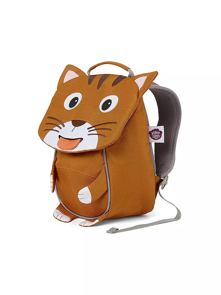 AFFENZAHN | Kinder Rucksack Kleine Freunde - Katze | braun