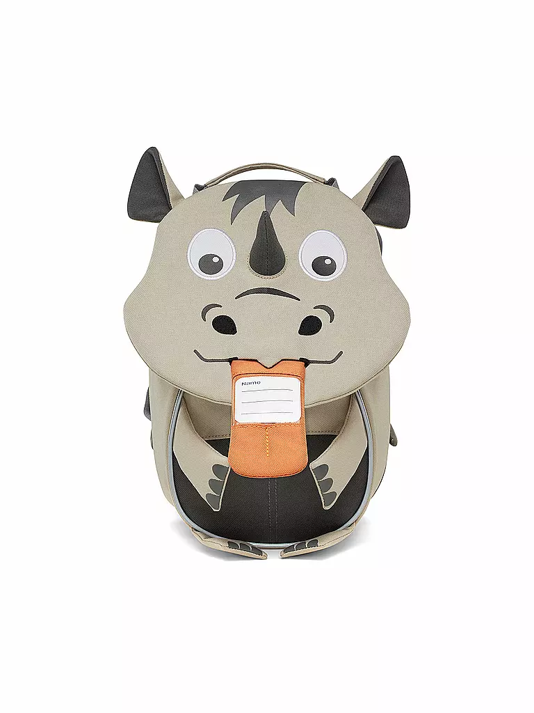 AFFENZAHN | Kinder Rucksack Kleine Freunde - Nashorn | grau