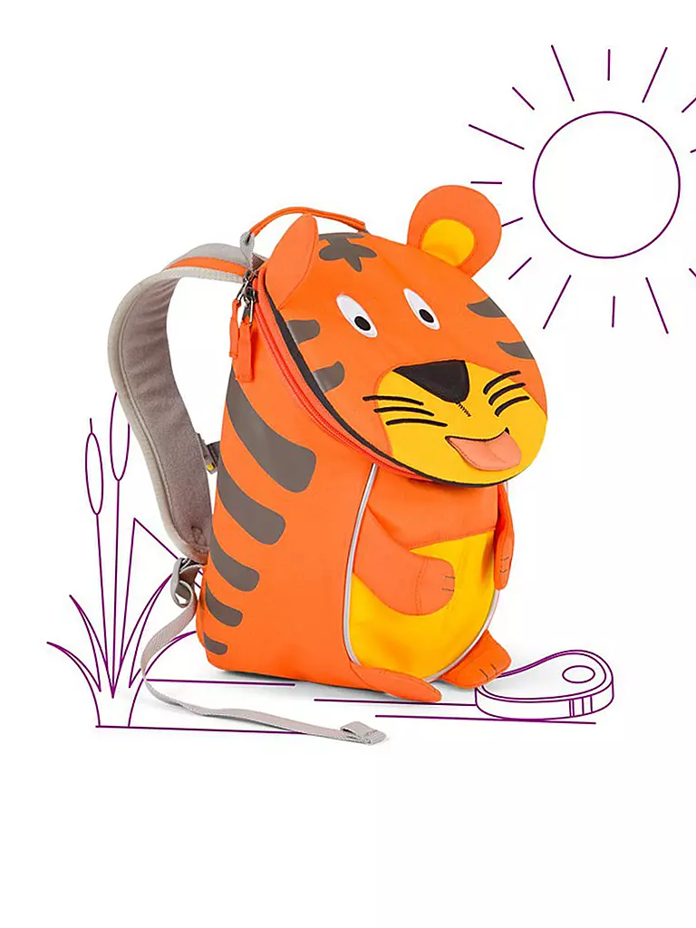 AFFENZAHN | Kinder Rucksack Kleine Freunde - Timmy Tiger | gelb