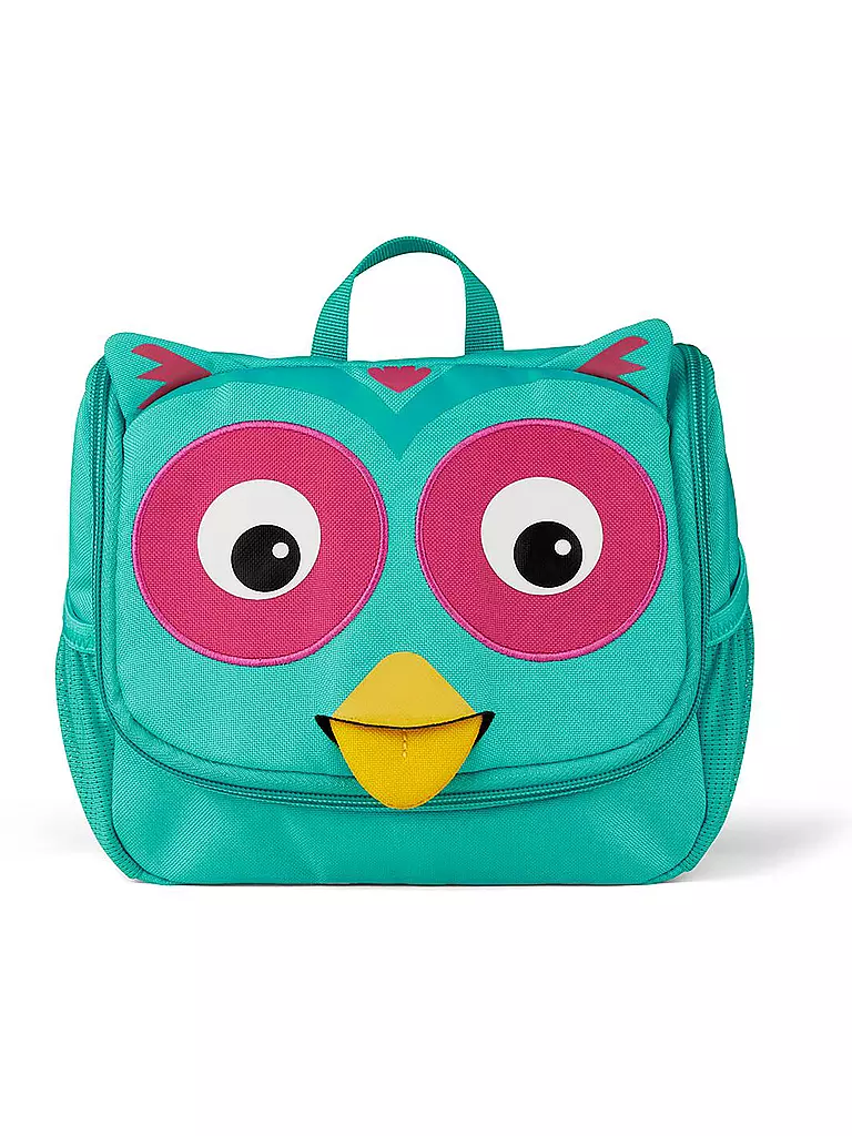 AFFENZAHN | Toilettetasche Eule | türkis
