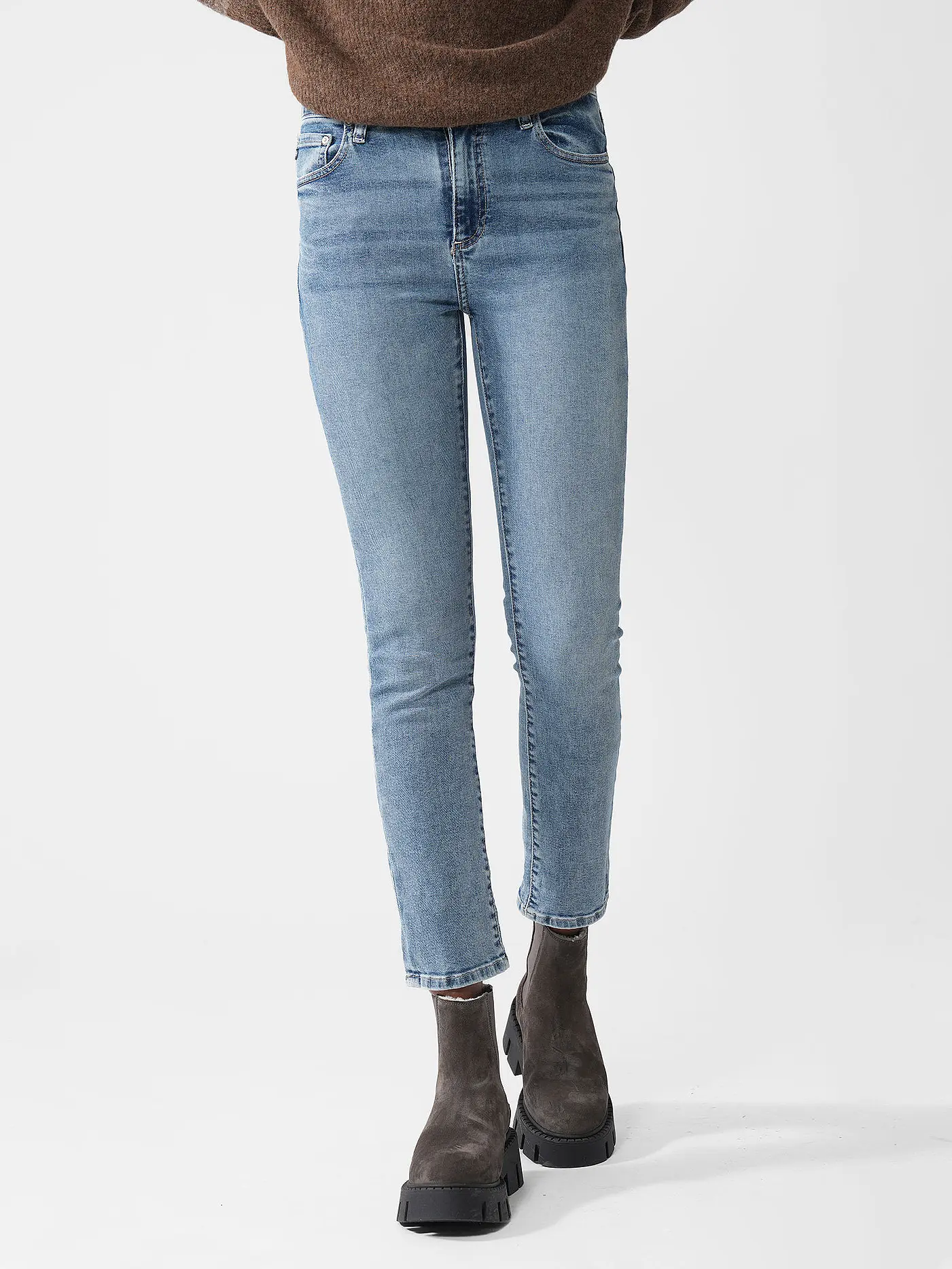 AG | Highwaist Jeans Slim Straight Fit MARI | hellblau