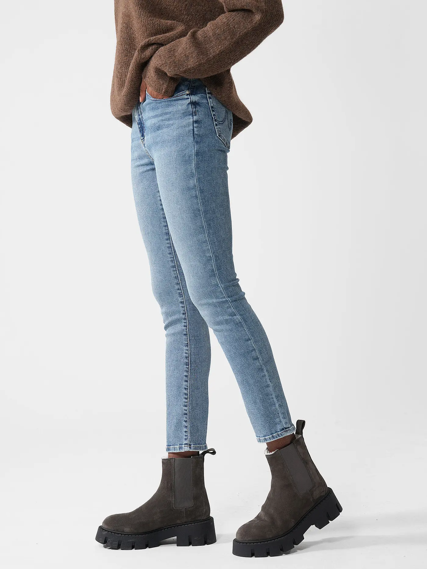 AG | Highwaist Jeans Slim Straight Fit MARI | hellblau