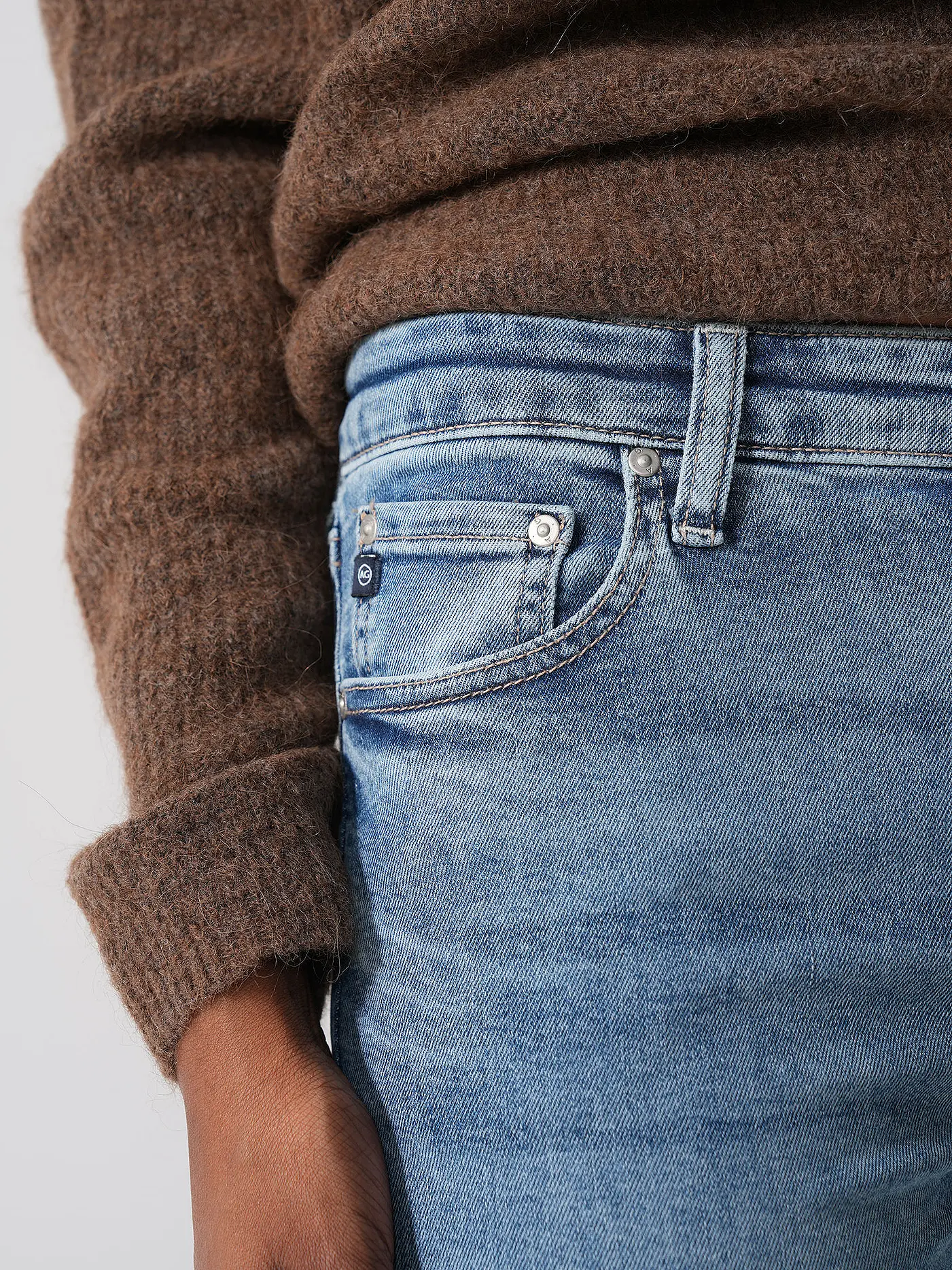 AG | Highwaist Jeans Slim Straight Fit MARI | hellblau