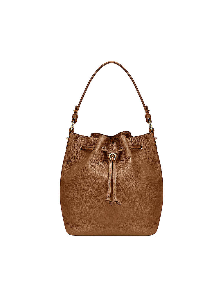 AIGNER | Ledertasche - Bucket Bag Tara M | braun