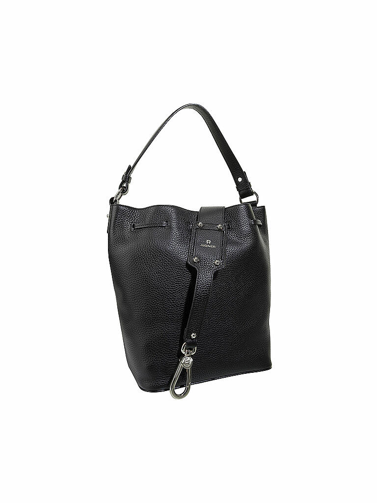 AIGNER | Ledertasche - Bucket Bag Tara M | schwarz