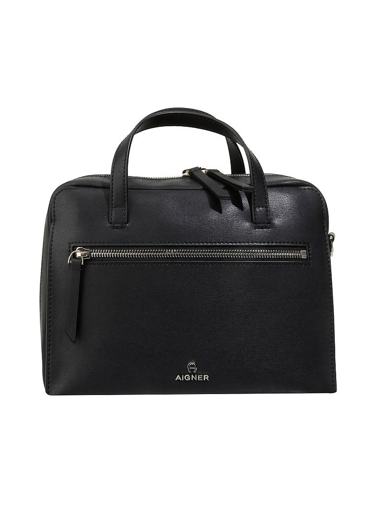 AIGNER | Ledertasche - Henkeltasche "Pisa" M | schwarz