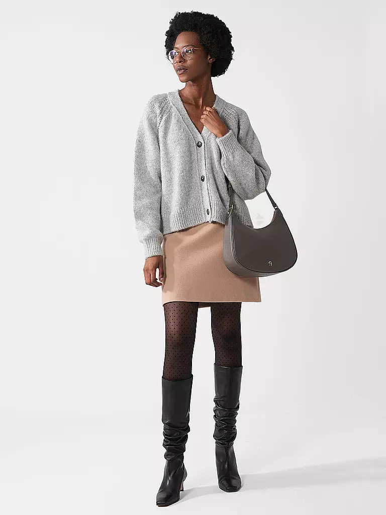AIGNER | Ledertasche - Hobo Bag DIADORA Medium | grau