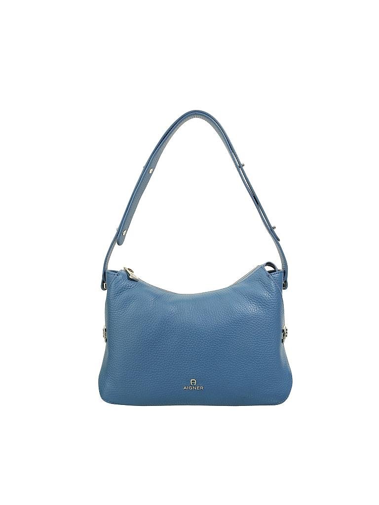 AIGNER | Ledertasche - Hobo-Bag "Milano S" | blau