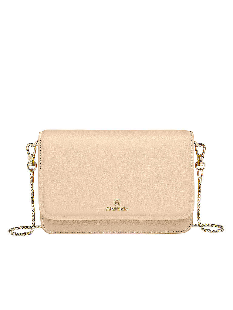 AIGNER | Ledertasche - Mini Bag Wallet on Chain | beige