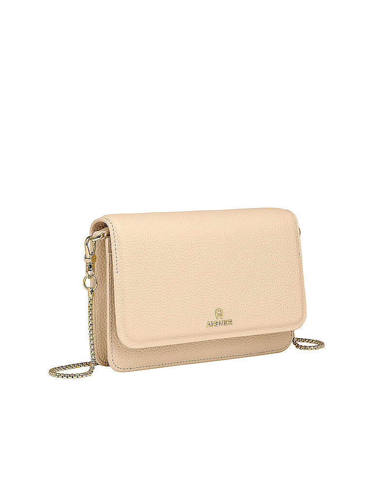 AIGNER | Ledertasche - Mini Bag Wallet on Chain | beige